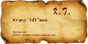 Kranz Tímea névjegykártya